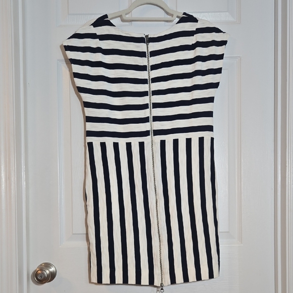 Madewell Navy and White Striped Pencil Dress - Picture 5 of 9